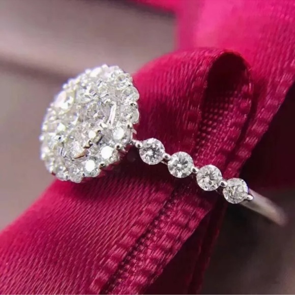 Cute Women 925 Silver Rings Cubic Zirconia Wedding Jewelry Gifts - Picture 3 of 3